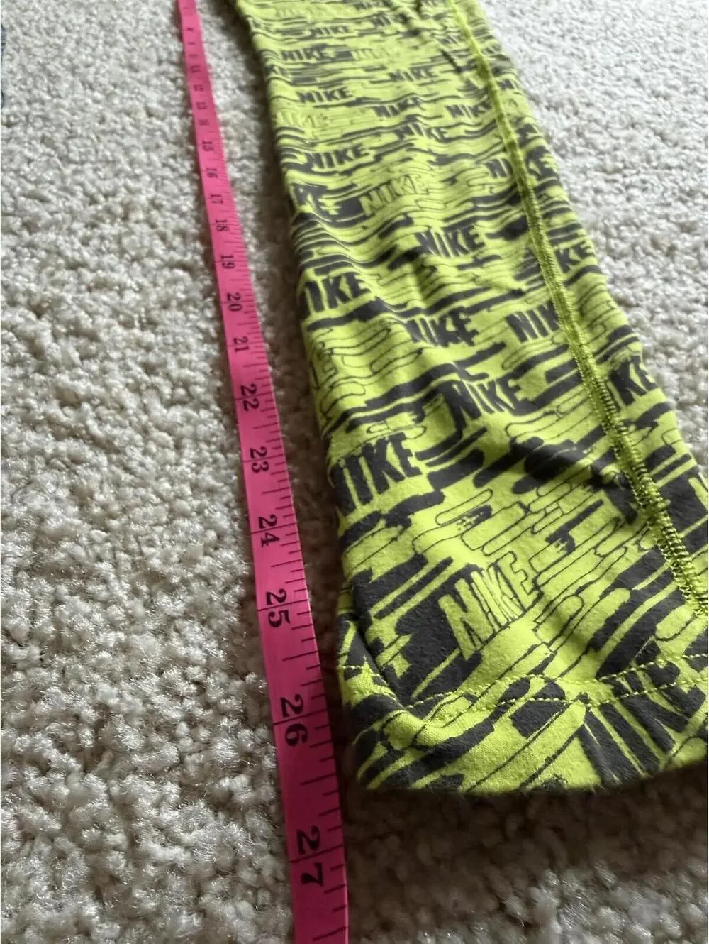 Youth XL/Adult XS Nike lime/black leggings